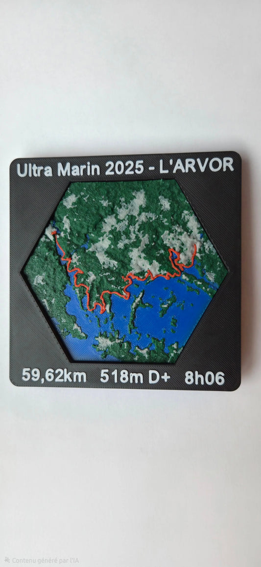 Médaille 3D personnalisée – Votre trace GPX en relief HooKy3D