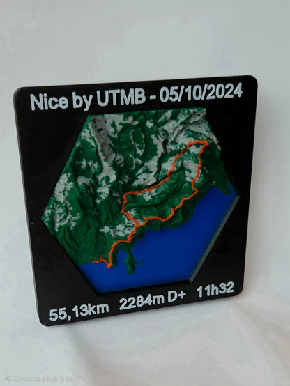 Médaille 3D personnalisée – Votre trace GPX en relief HooKy3D