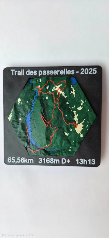 Médaille 3D personnalisée – Votre trace GPX en relief HooKy3D