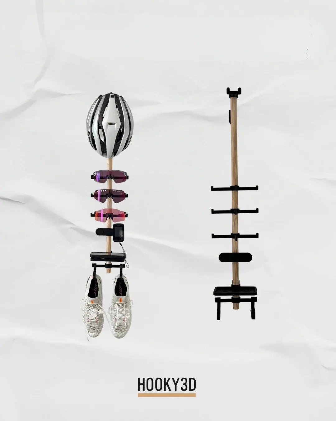 Support mural accessoires vélo - Grand format HooKy3D