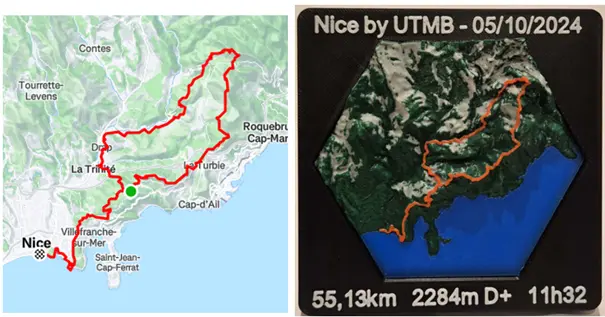 Médaille 3D personnalisée – Votre trace GPX en relief HooKy3D